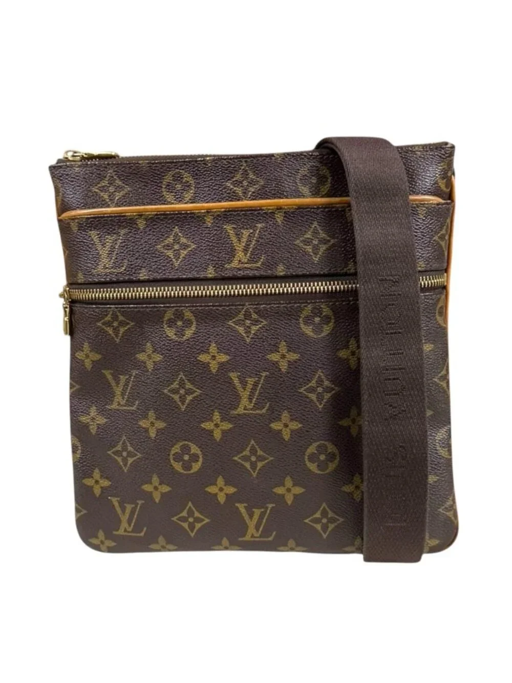 Louis Vuitton Pochette Valmy Monogram Shoulder Bag Canvas Brown Vintage